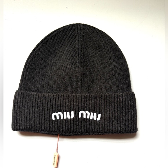 Miu Miu Accessories - Beanie Winter Stylish Black Hat-One Size